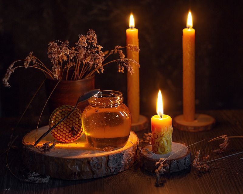 натюрморт свеча мёд фотонатюрморт Медовый спас фото превью