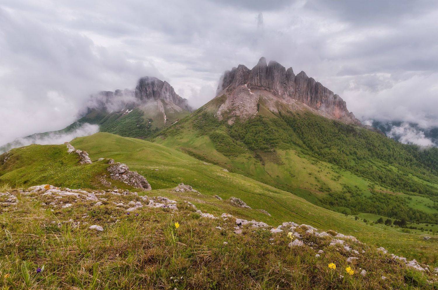 западный кавказ, ачешбок, лето, рассвет, Николай Мысливцев