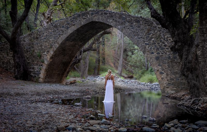 forest, mystery, lady, lake, river, mountain, bridge, arch bridge, cyprus Mysterious Forest фото превью