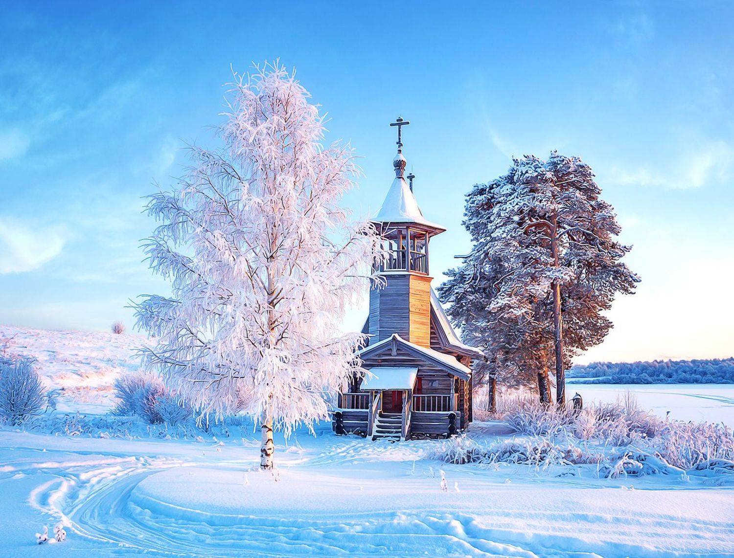 кенозеро, зима, снег, мороз, церковь, Владимир Липецких