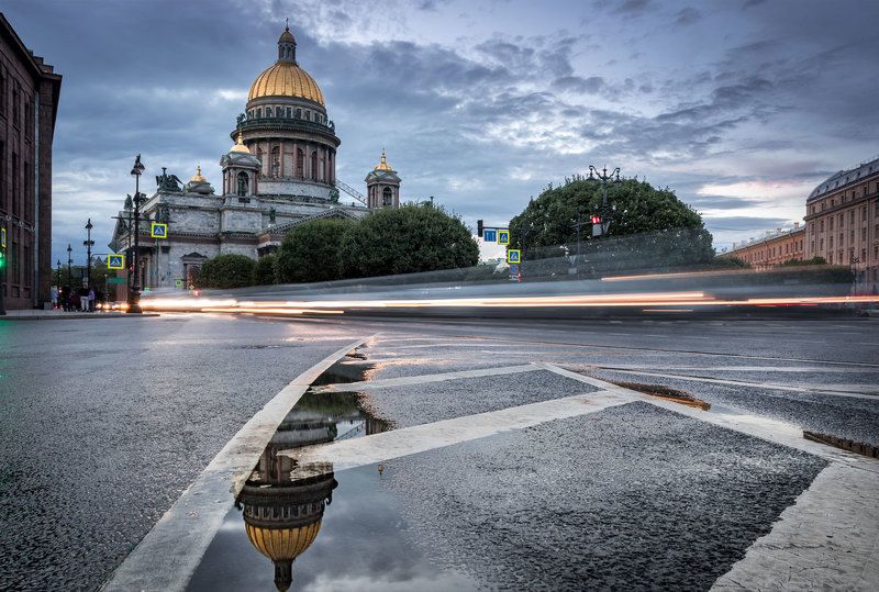 санкт-петербург, закат, исаакиевский собор, город, питер, спб Вечер после грозы фото превью