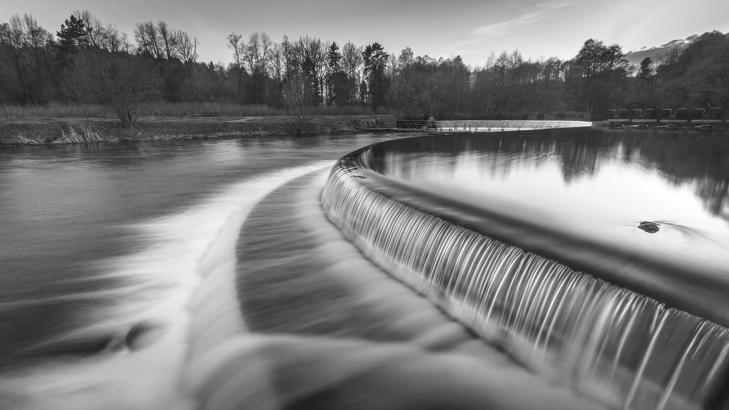 Беларусь, Водопад, Дрозды, Каскад, Минск, Парк, Река, Свилочь, Ч/б, Владимир Водяницкий