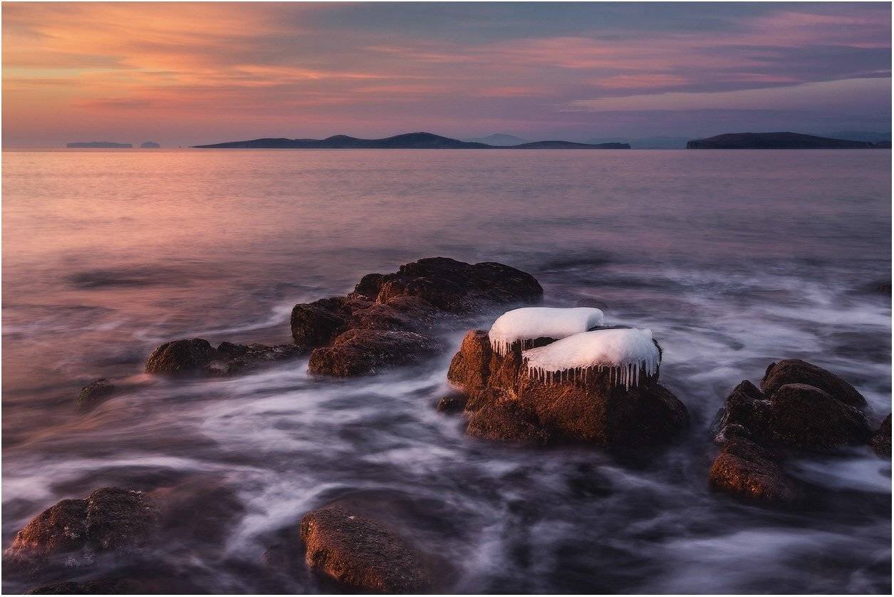 Зима, Камни, Лёд, Море, Небо, Андрей Кровлин