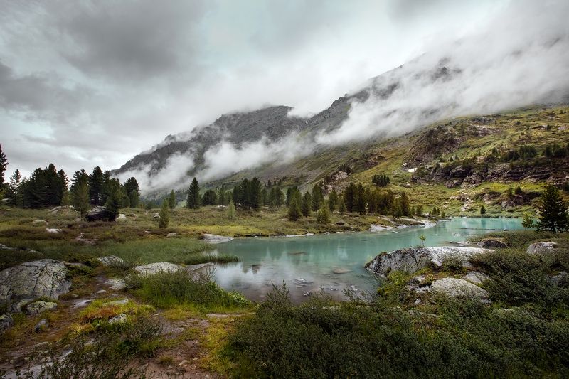 пейзаж, природа, горы, алтай, озеро, туман Озеро туманов фото превью