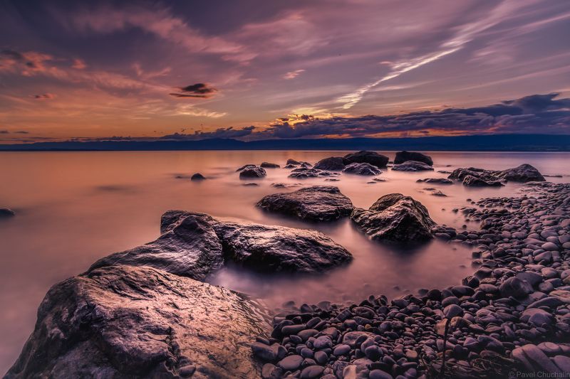 Пейзаж, закат Камни фото превью