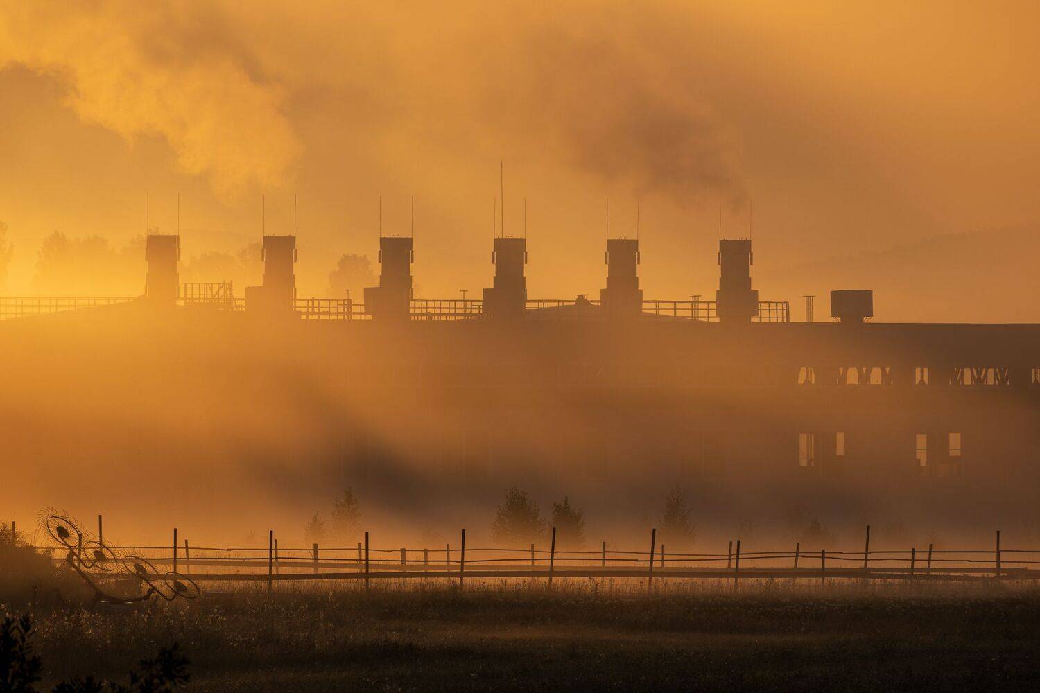 урал,туман, пейзаж, рассвет, ферма, Евгений Гецев