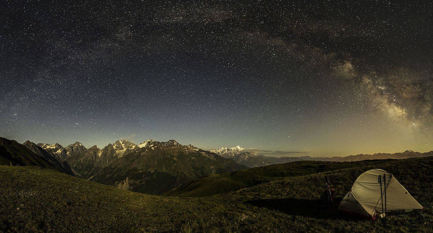 panorama, landscape, milky way, stars, arch, nightscape, Denys Makogon