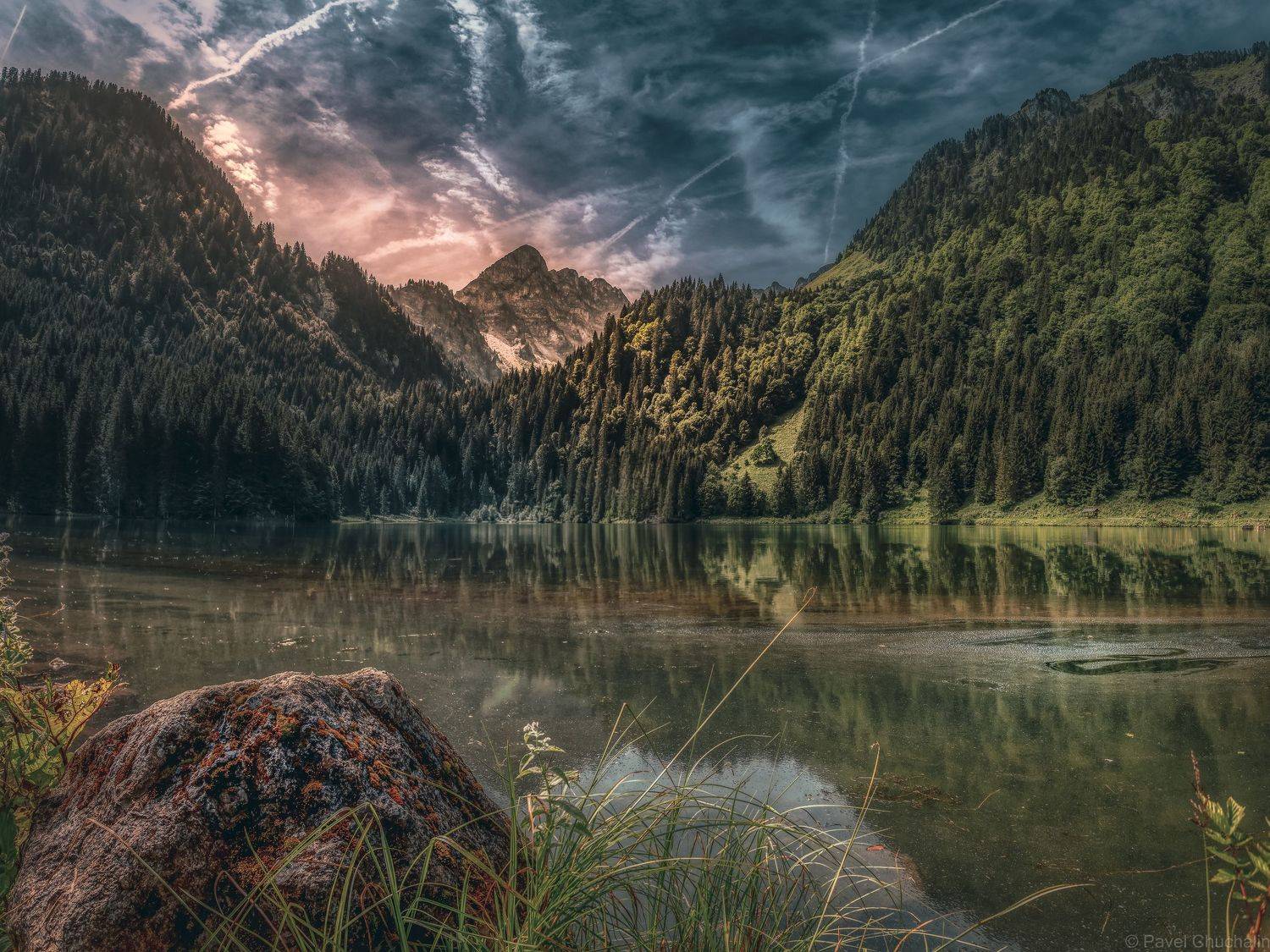 Пейзаж, горы, озеро, Pavel Chuchalin