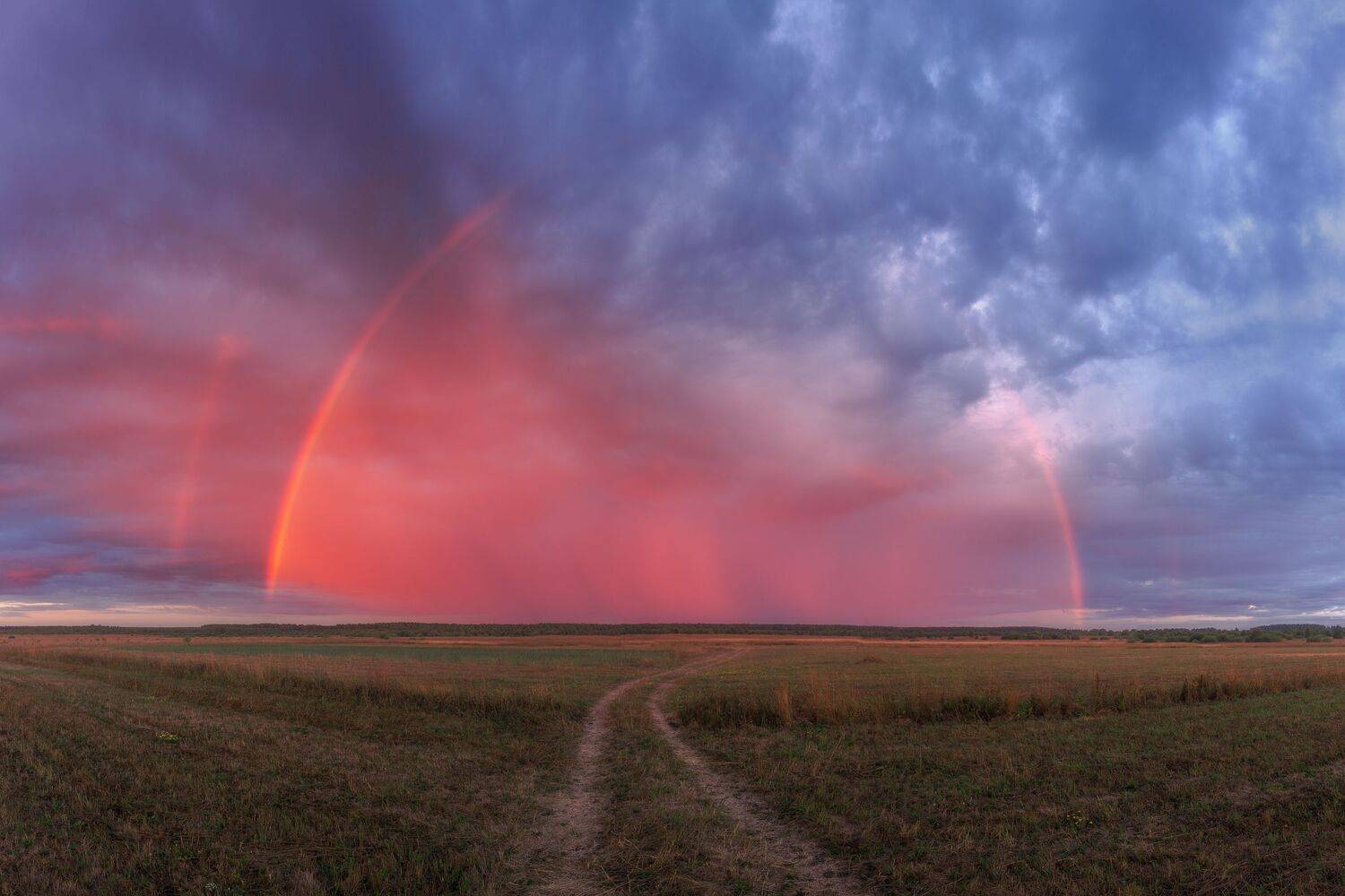 природа, радуга, рассвет, пейзаж, Ивановская область, Россия, Мартыненко Дмитрий