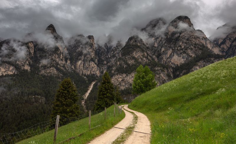 италия, доломиты, горы, облака, природа, landscape, italy, dolomites Альпийский пейзаж. фото превью