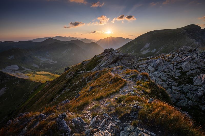mountains, summer, poland, slovakia, sunset Evening in the Mountains фото превью