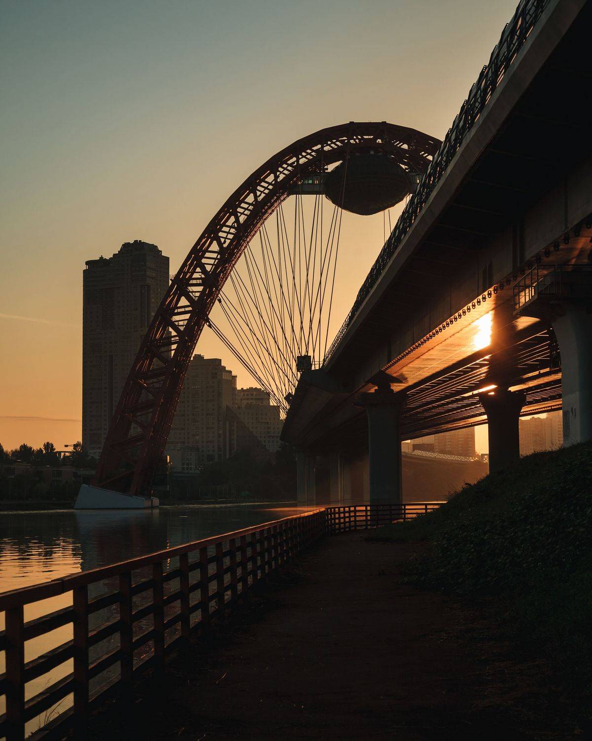 Москва, рассвет, Живописный мост, Элина Хван