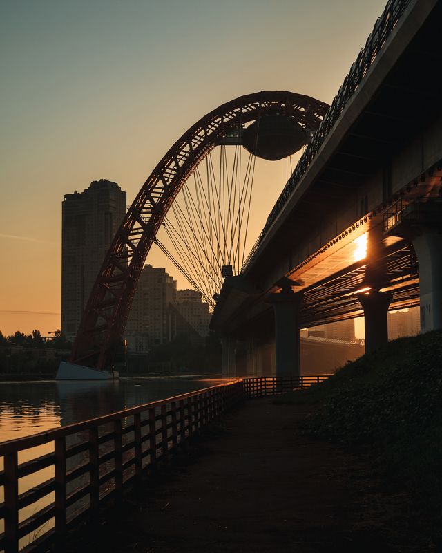 Москва, рассвет, Живописный мост Рассвет у Живописного Моста фото превью