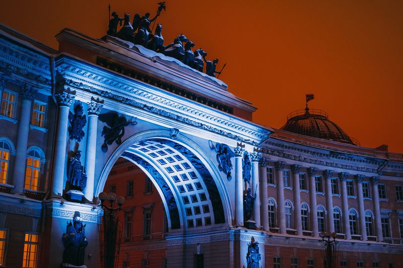 петербург, спб, арка, вечер, окна, питер триумфальная арка фото превью