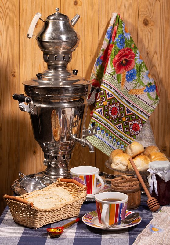 Чай из самовара фото превью