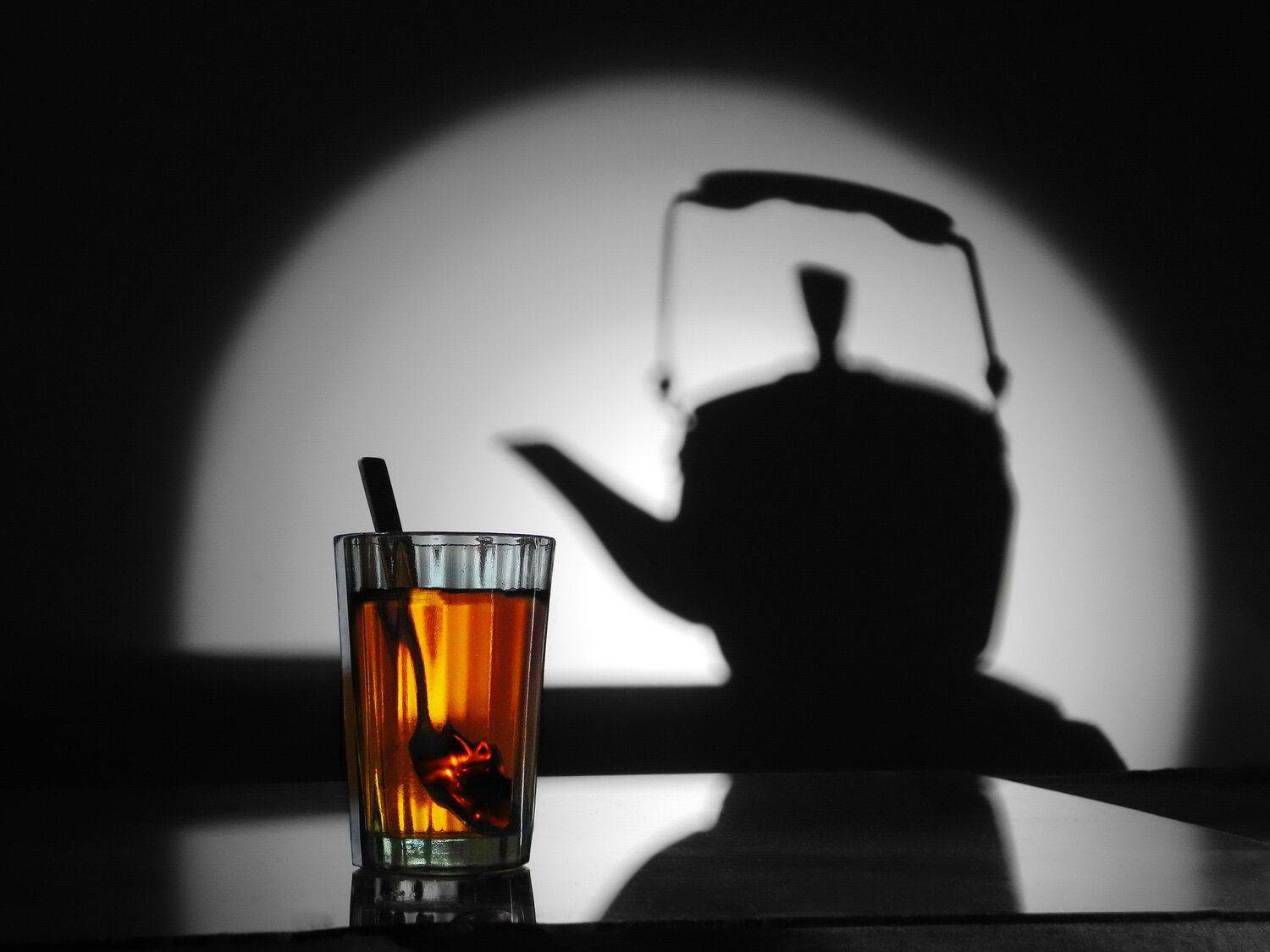 натюрморт чай кофе сахар стакан ложка подстаканник, Сергей Фунтовой