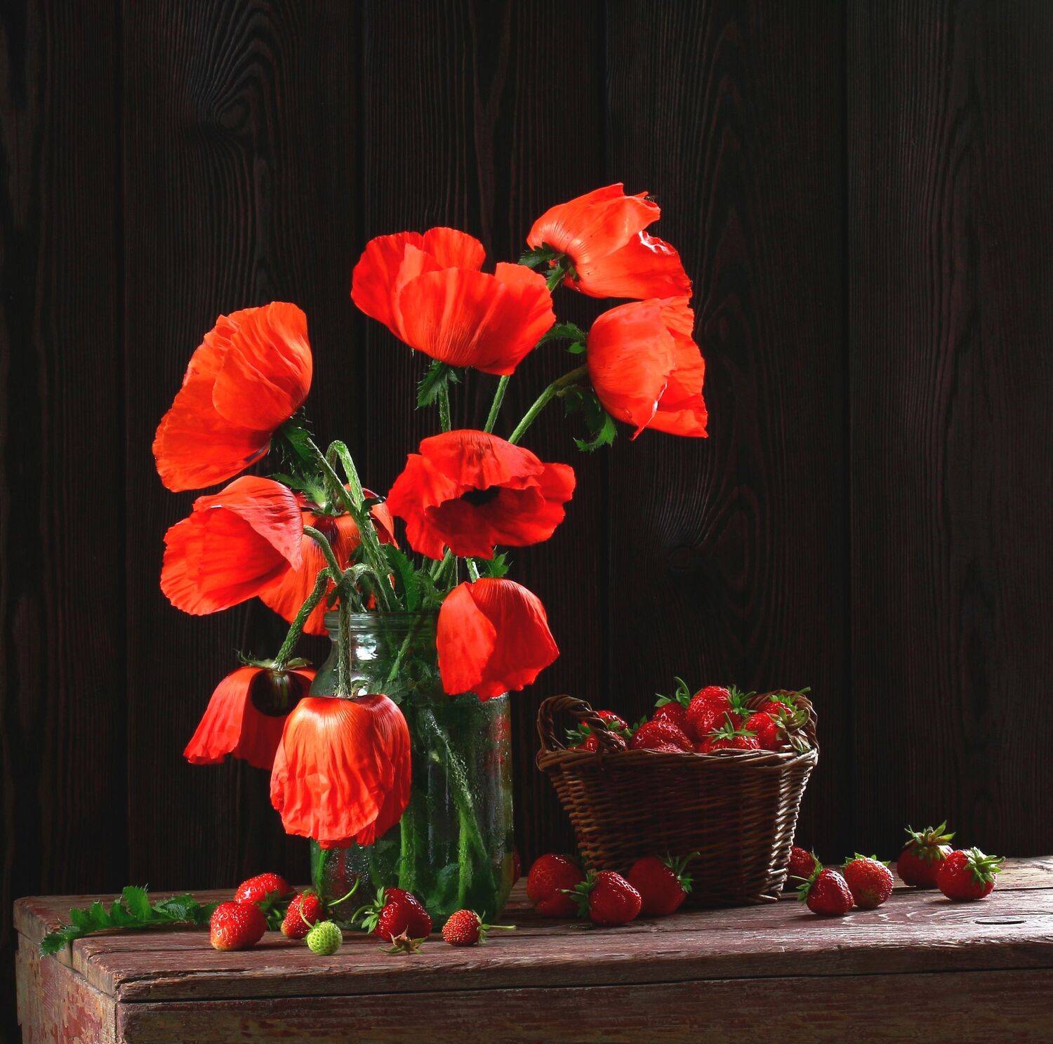 натюрморт, фотонатюрморт, лето, маки, цветы, ягода, клубника, наталья казанцева, Наталья Казанцева