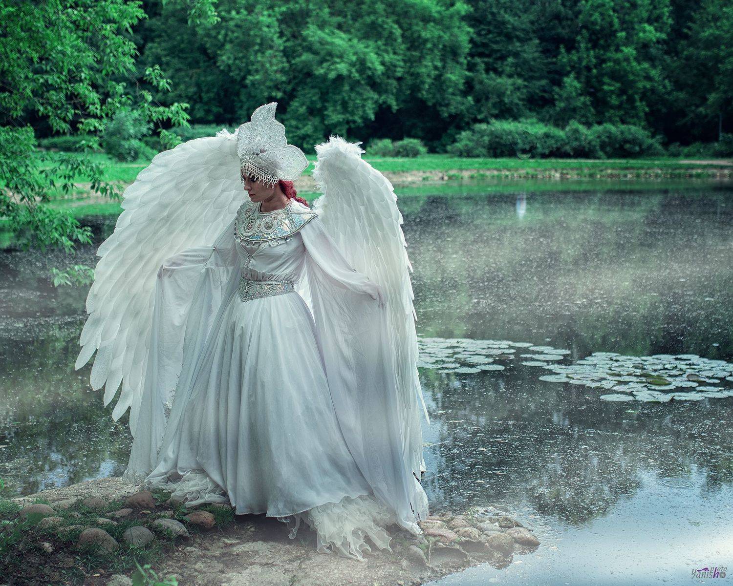 портрет, царевна-лебедь, картина, Врубель, Третьяковская галерея, сказка, Пушкин, крылья, птица, белый, Янина Ермакова