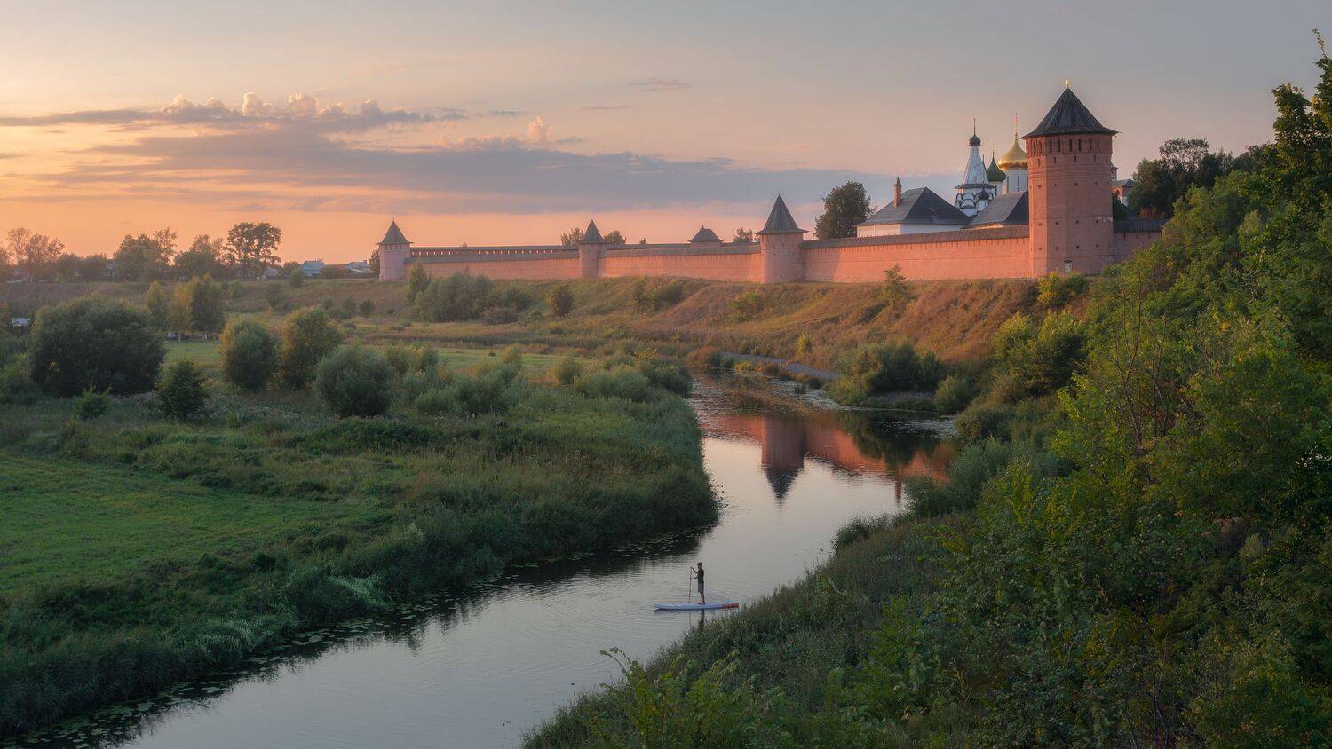 Суздаль, закат, монастырь, природа, речка, каменка, пейзаж, Россия, Мартыненко Дмитрий