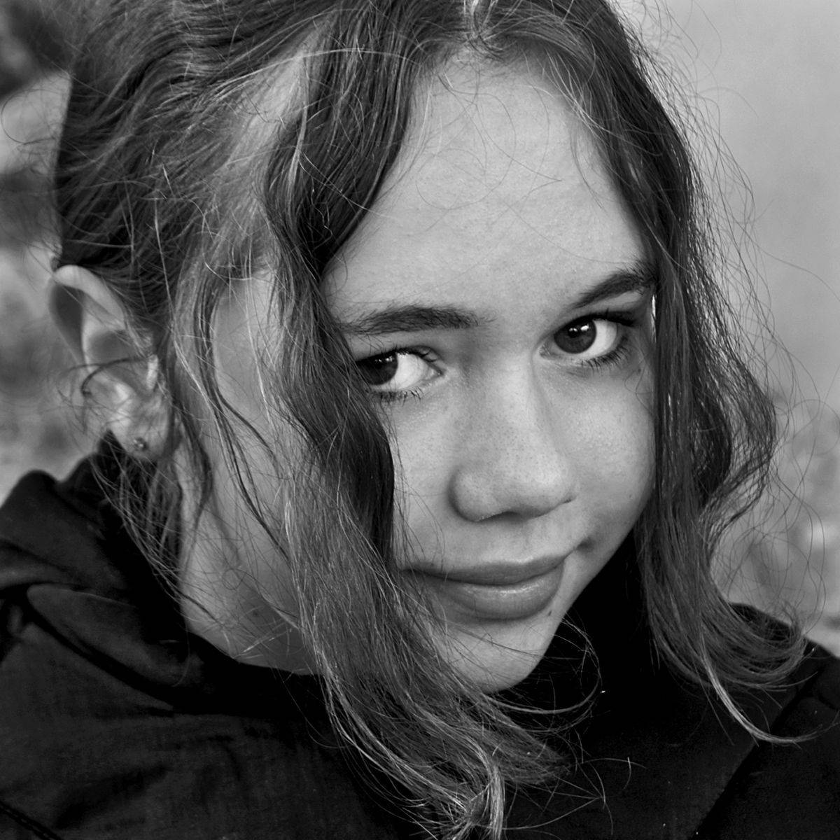 девушка, портрет, глаза, взгляд, волосы, чб, апатиты, мончегорск, Николай Смоляк