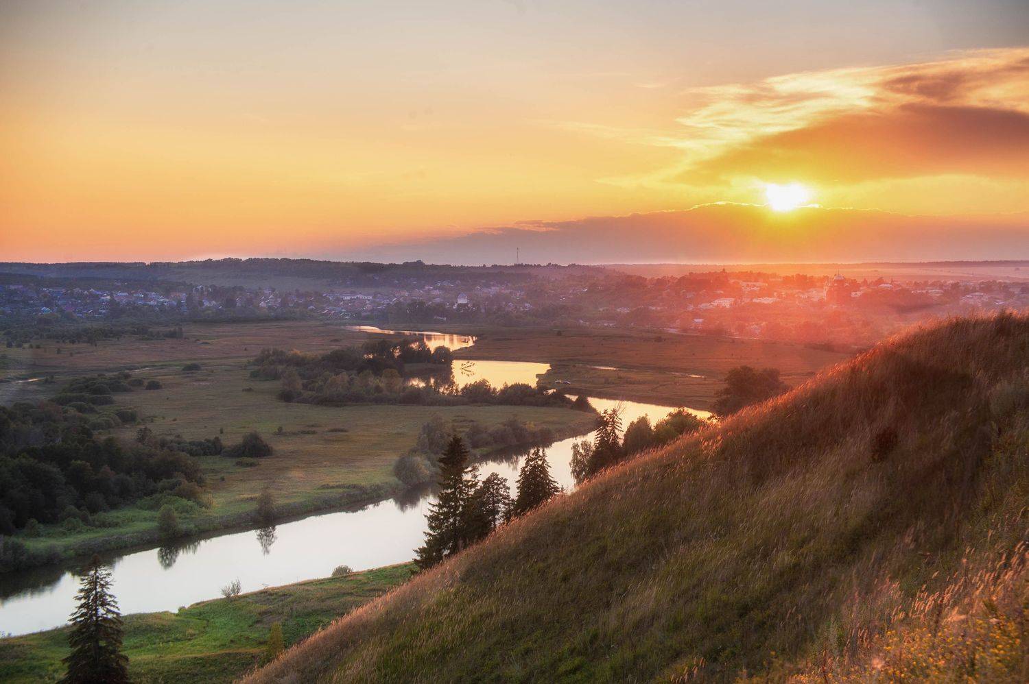 закат, река, небо, фото, nikon, пейзаж, Андрей Малыгин
