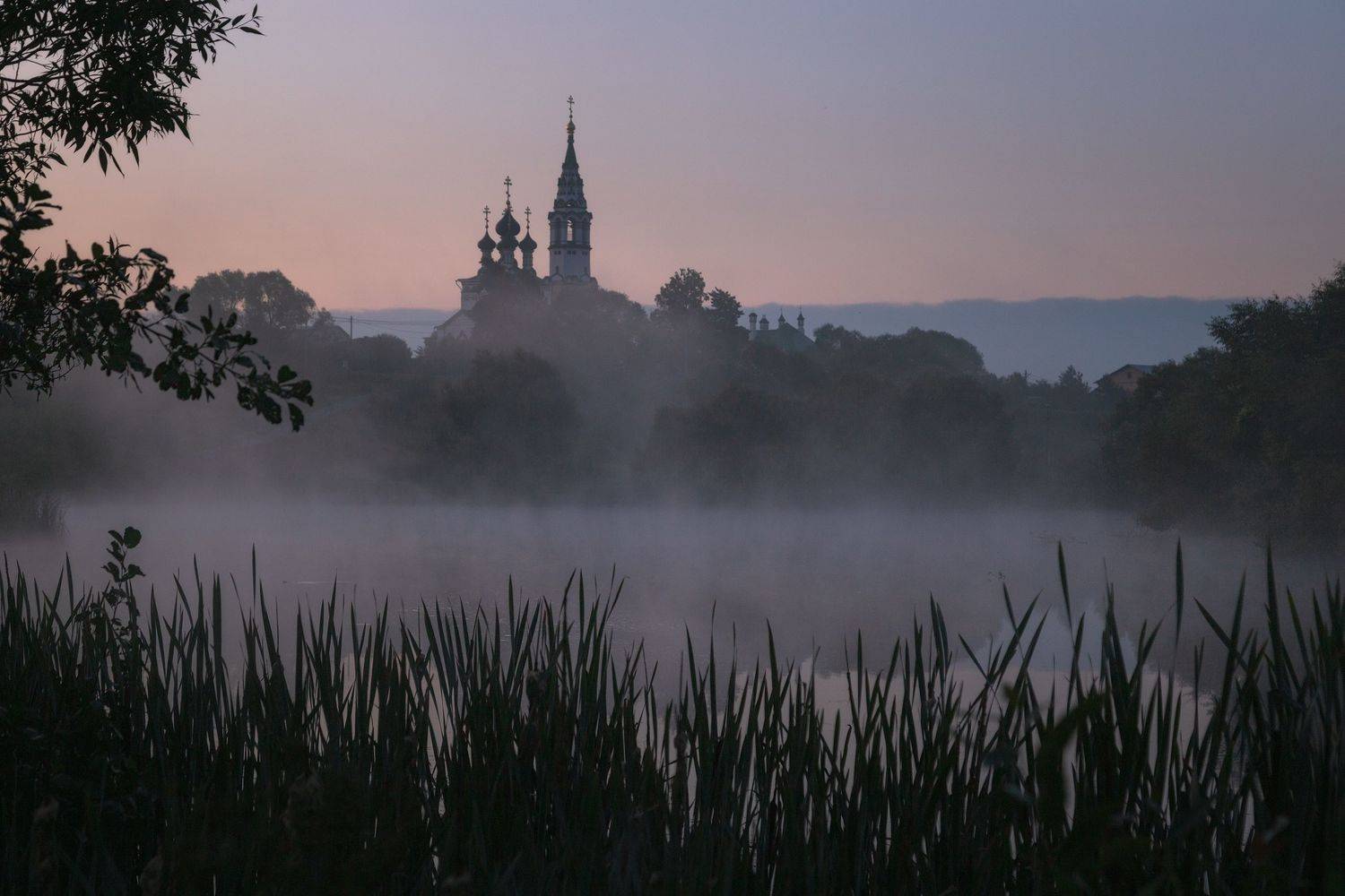 туман, храм, утро, село, валищево, Александр Стрельчук