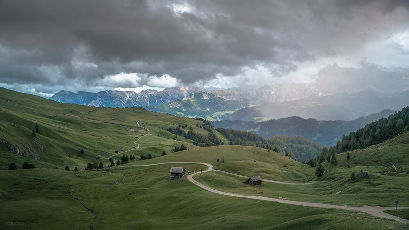путь, тропа, доломиты, южный тироль, небо, горы, облака, непогода Путь... фото превью