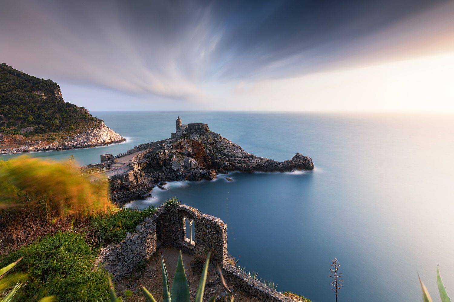 italy, liguria, portovenere, gulf of poets, la spezia, mediterranean, long exposure, blue, sea, rock, sky, cloud, light, coast, landscape, amazing, scenic, travel, destination, coastline, natural, outdoor, sunset, church, unesco, Giovanni Laudicina