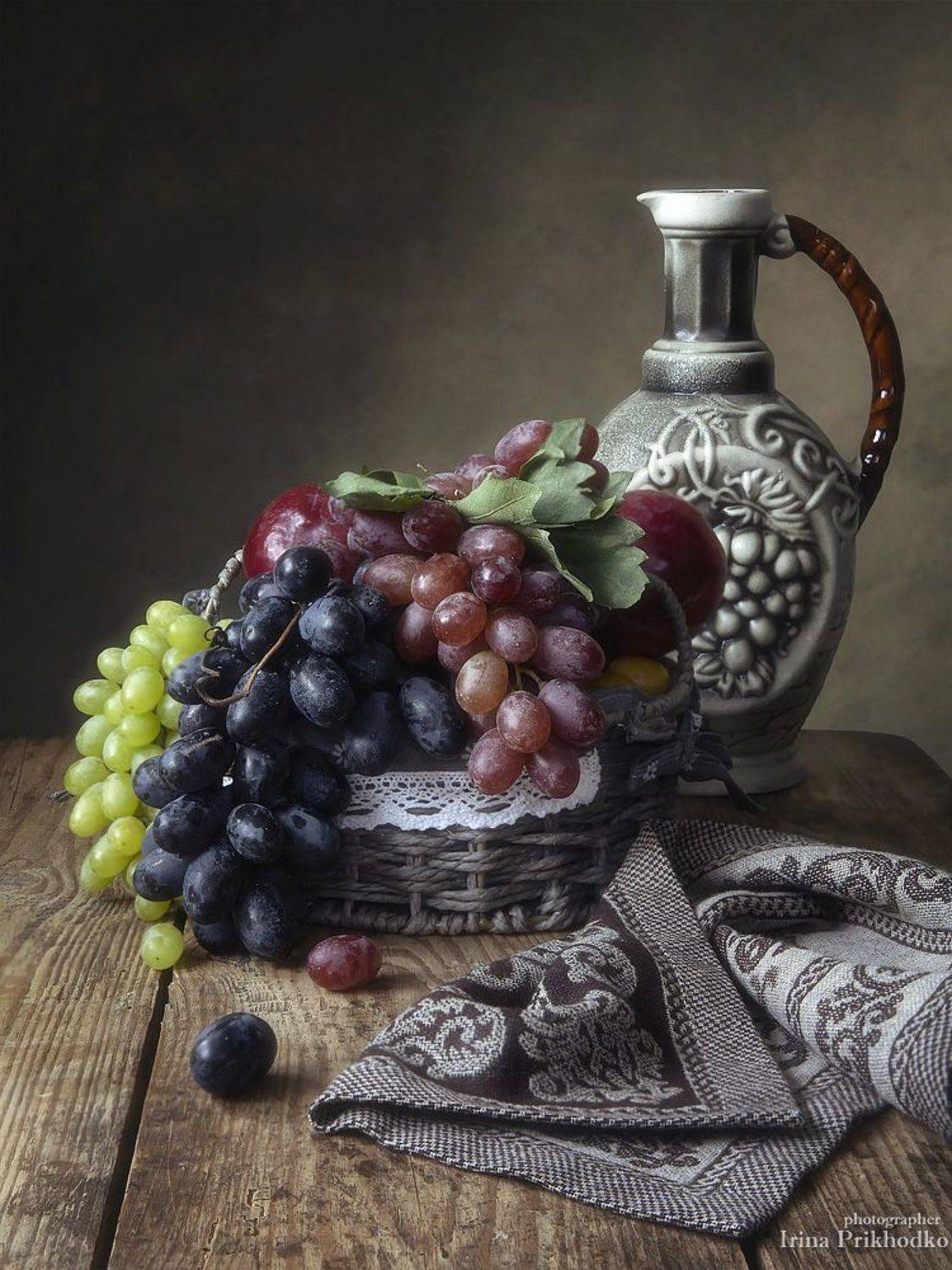 натюрморт, фрукты, виноград, винтажный, Ирина Приходько