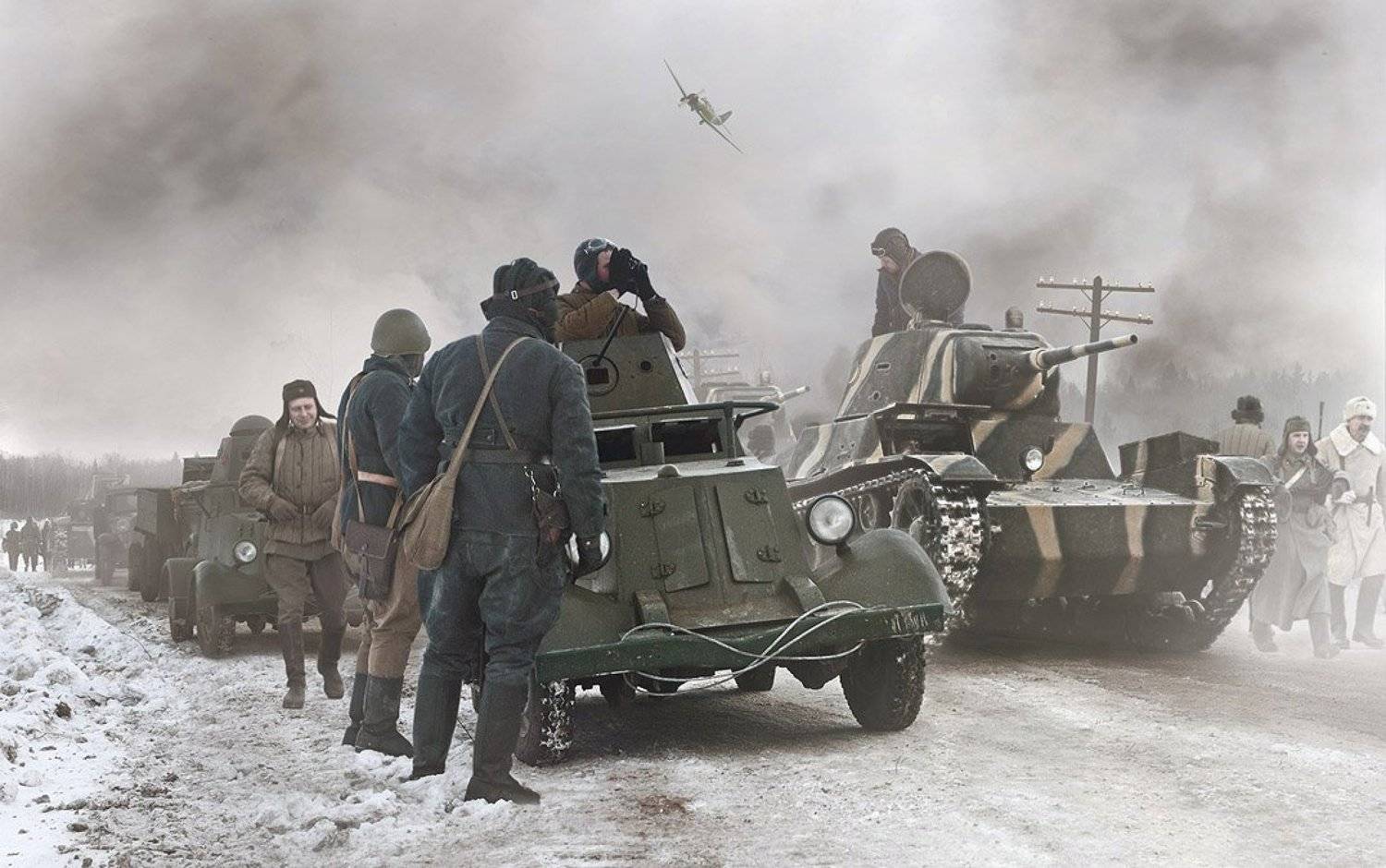 передовой отряд, ба-20, т-26, зима, война, снег, Boji