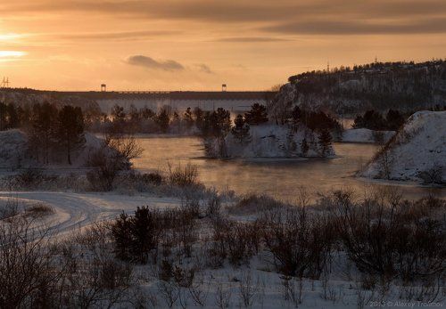 Вечерняя панорама Братской ГЭС