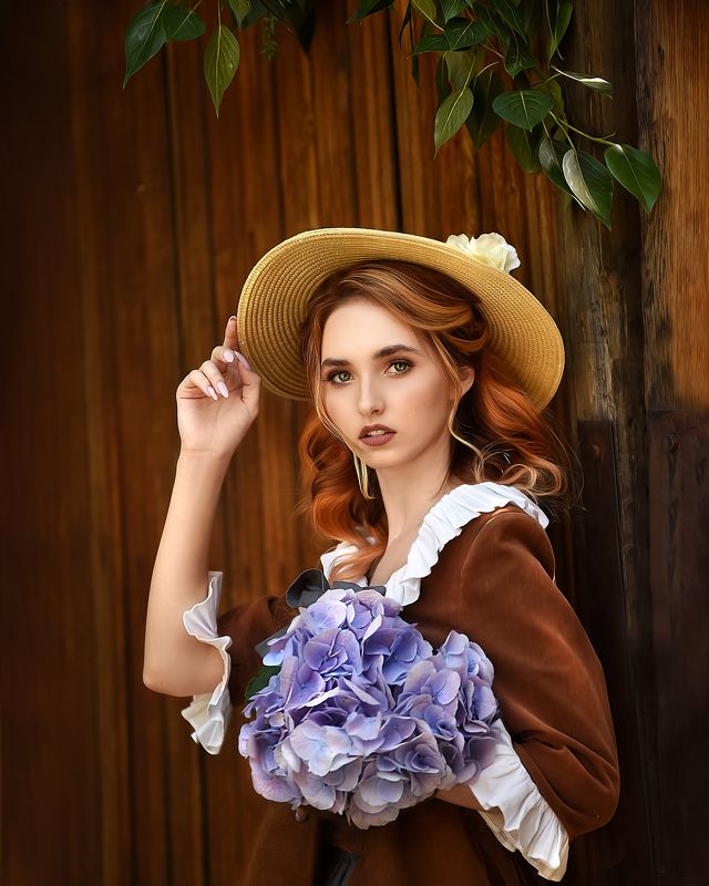 девушка в шляпе Девушка в шляпе фото превью