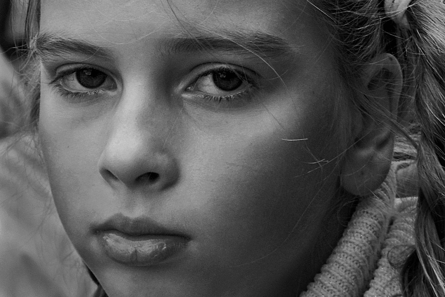 девушка, портрет, глаза, взгляд, волосы, чб, апатиты, мончегорск, Николай Смоляк