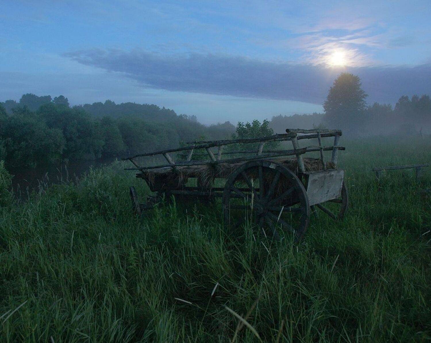 деревня, ночь, полнолуние, Петр Косых