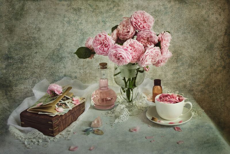 натюрморт, цветы, винтаж, шебби Розы  фото превью