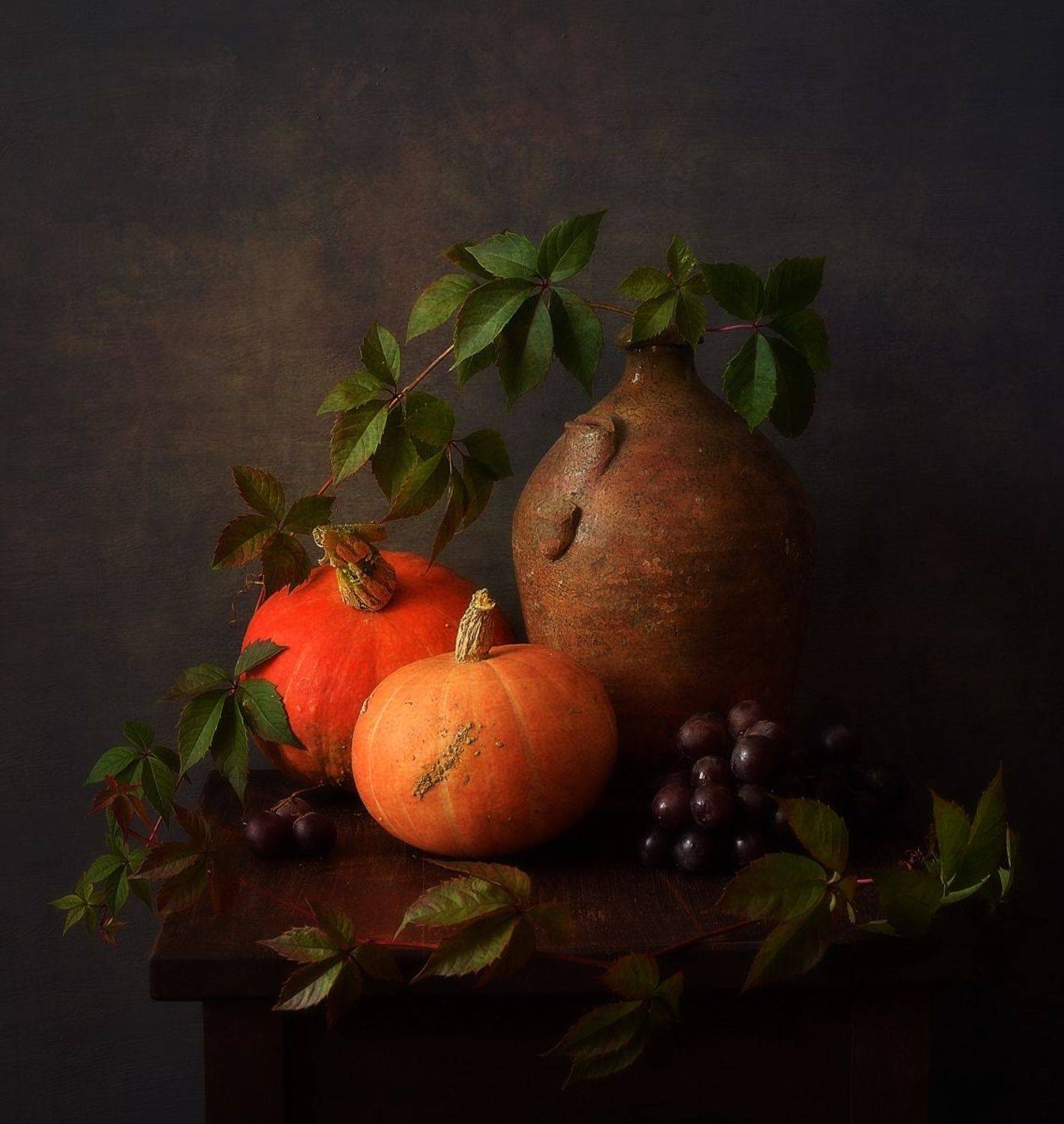 натюрморт,композиция,тыквы,виноград,осень, Наталия К