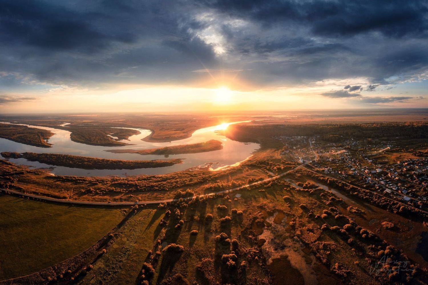 autumn, drone, mavic2pro, djimavicpro, outdoor, landscape, river, siberia, Алексей Вымятнин