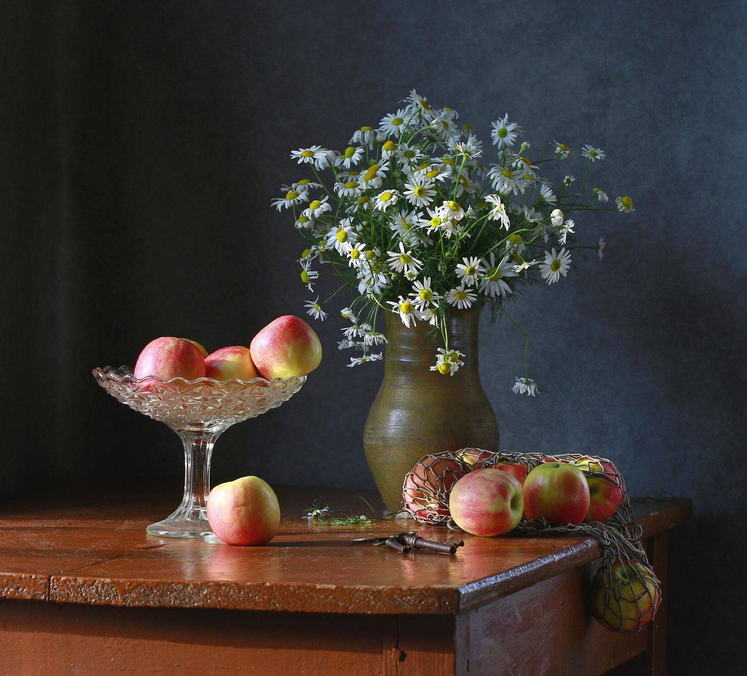 натюрморт, фотонатюрморт, лето, осень, яблоки, ромашки, наталья казанцева, Наталья Казанцева