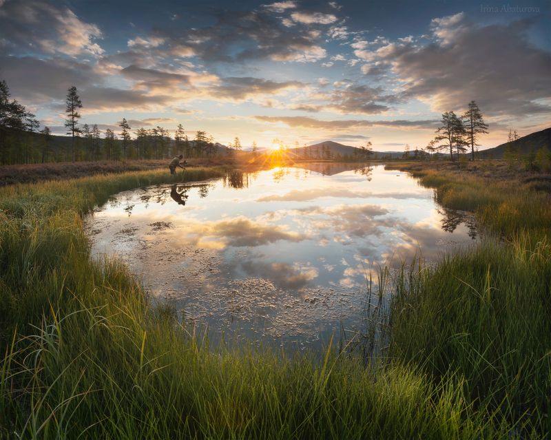 Колыма, Магадан, озеро Джека Лондона, осень Утро пейзажного фотографа фото превью