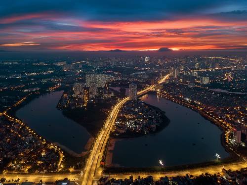 Sunset at Linh Dam Pennisula