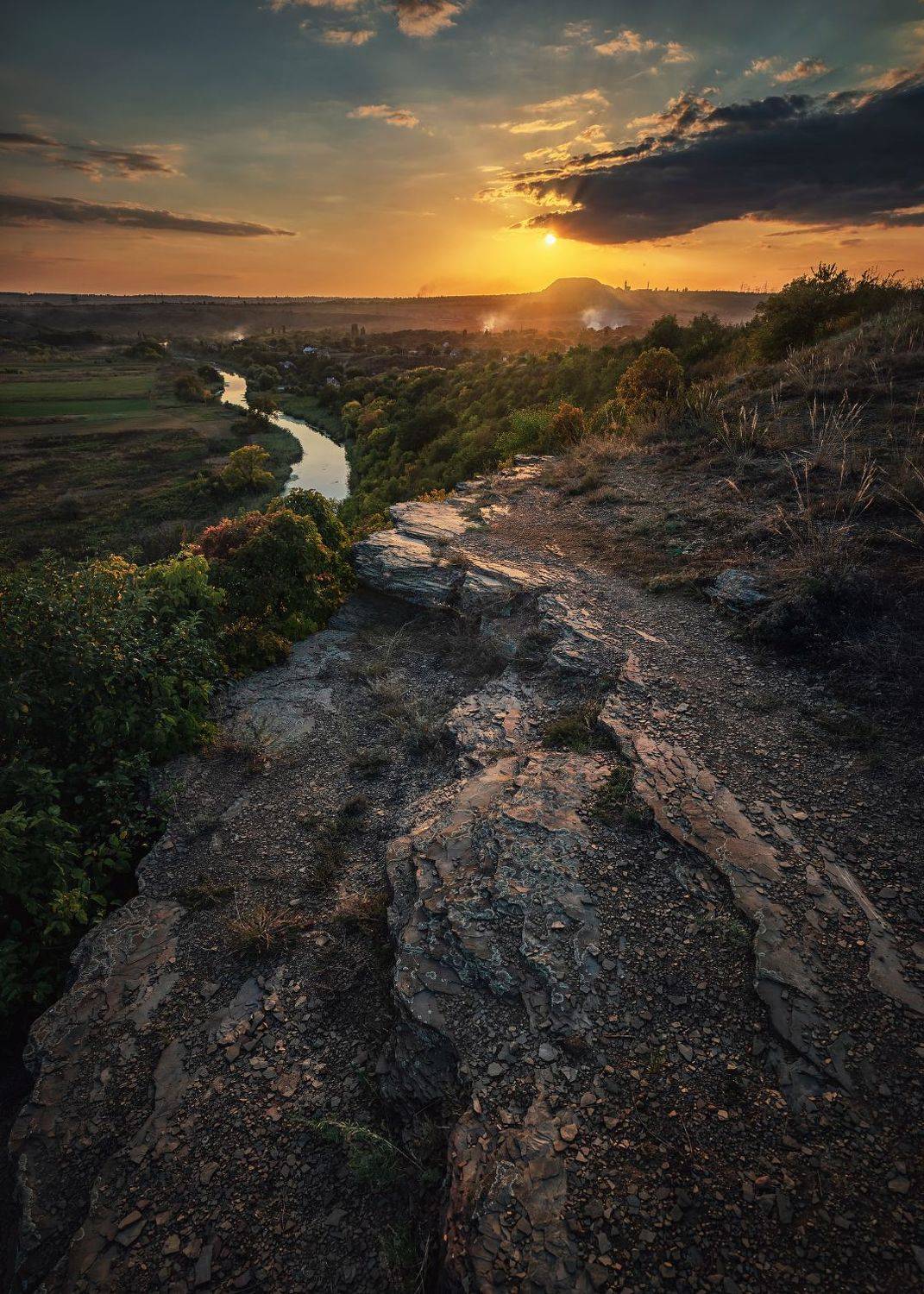 пейзаж, река, скалы, природа, закат, донбасс, зуевка, река крынка,, Юрий Диденко