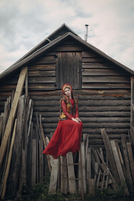 Маленький домик, русская печка фото превью