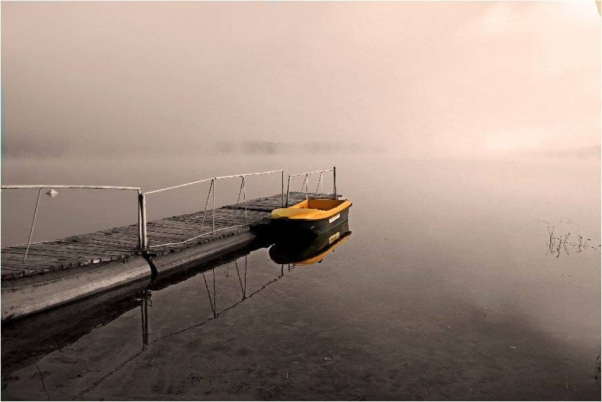 туман,утро,озеро,лодка, VTORNIK Эдуард Николаев