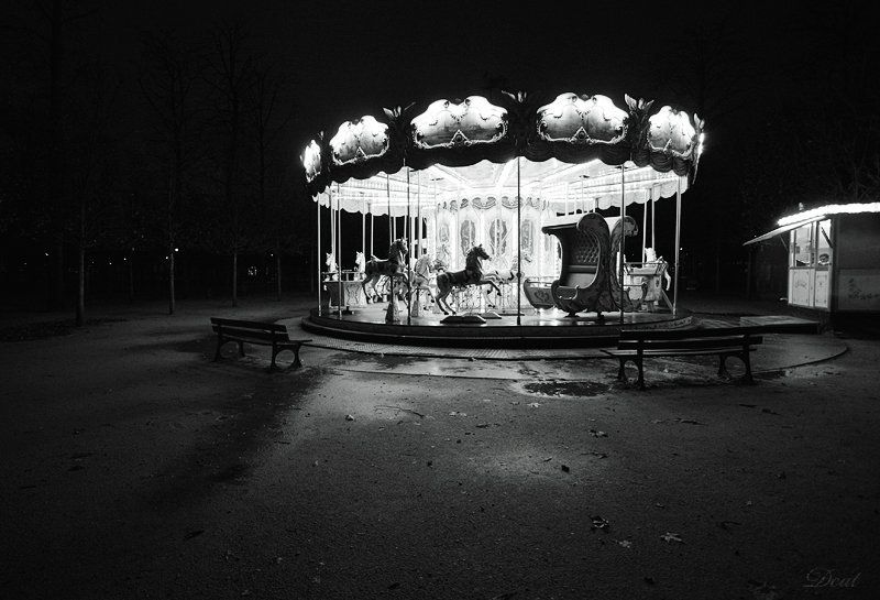 франция, париж, карусель, парк, детство, вечер Карусель.. фото превью