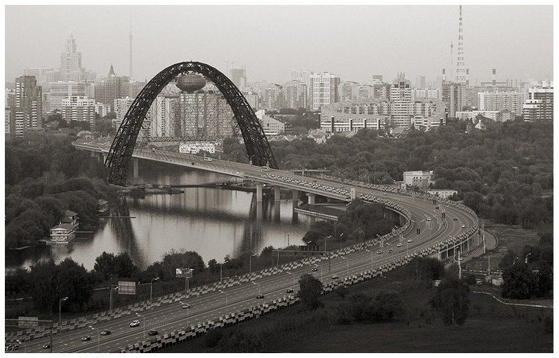 живописный, мост Живописный мост. Вид с воздуха. фото превью