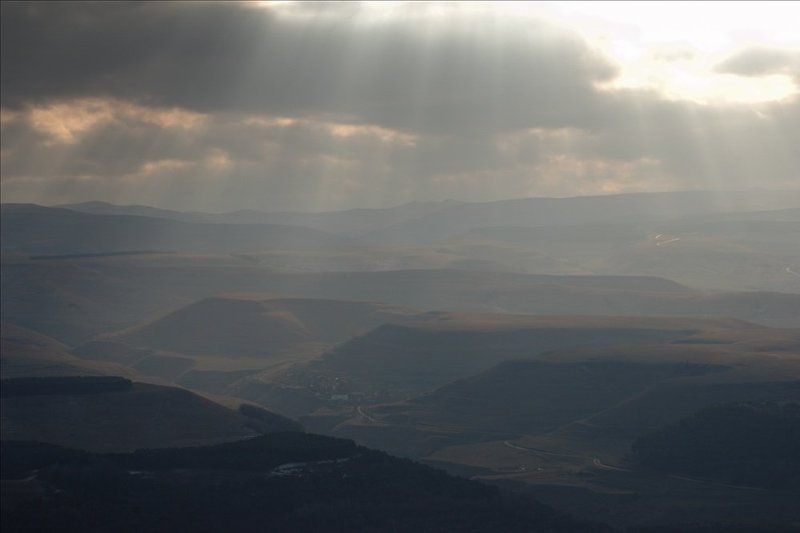кисловодск, ущелье р. берёзовой, с горы малое седло, к закату дело Ущелье реки Берёзовой фото превью