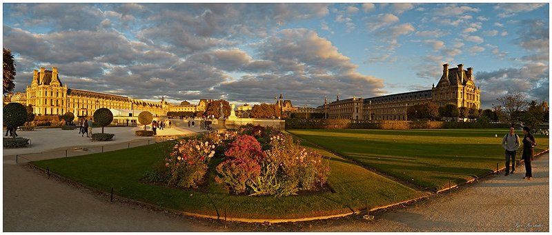 париж, лувр, закат Париж, Лувр Закатный фото превью