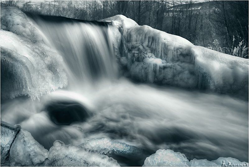 магадан,река,зима,лед,пейзаж,черно,белое зимние зарисовки фото превью