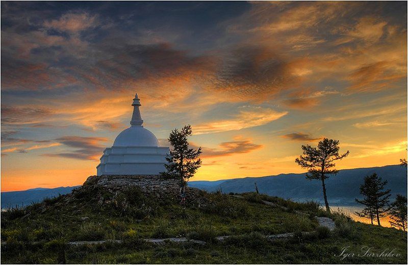 о.огой, байкал, ступа Закат на о.Огой фото превью