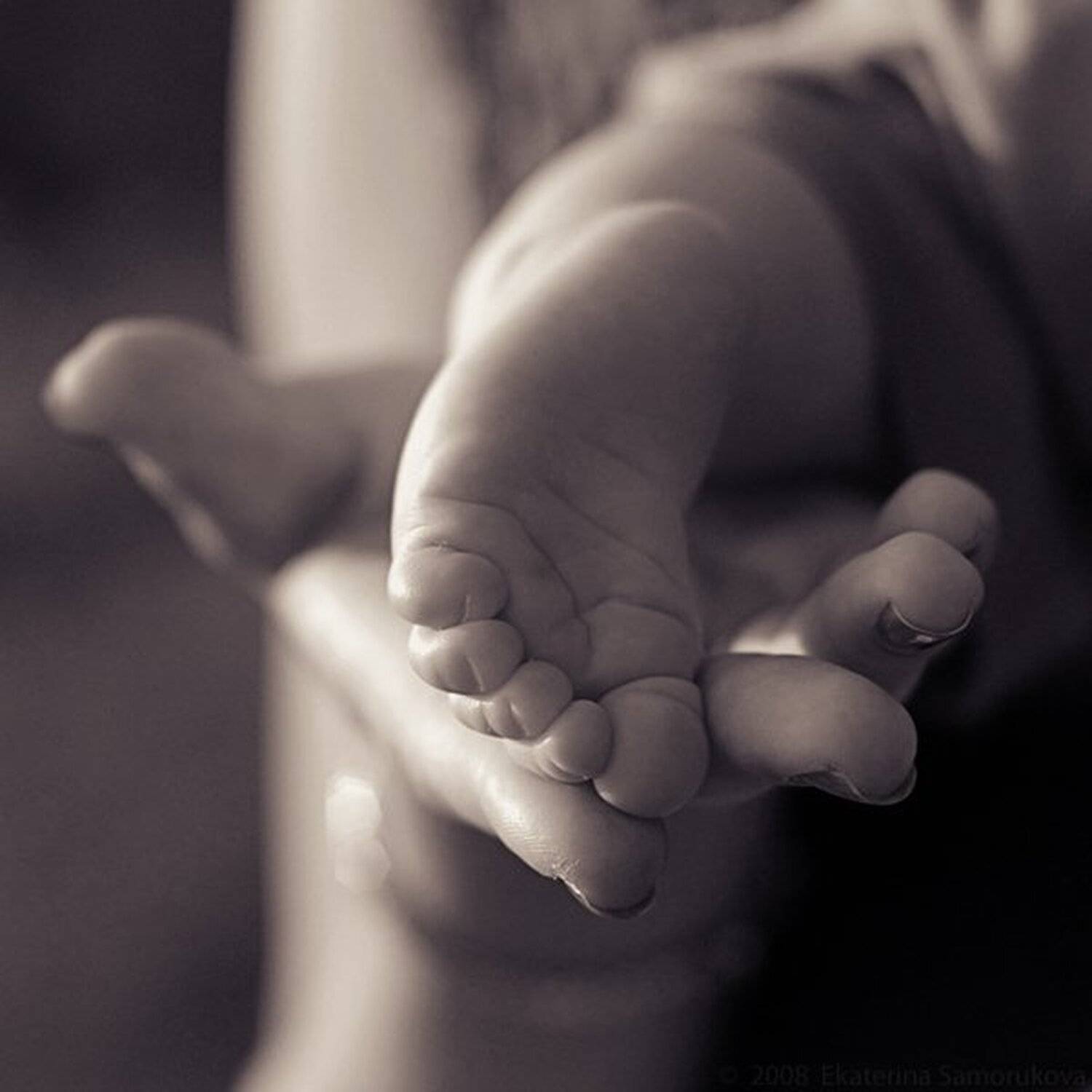 ножка, ребёнок, детское, сепия, семья, Екатерина Саморукова